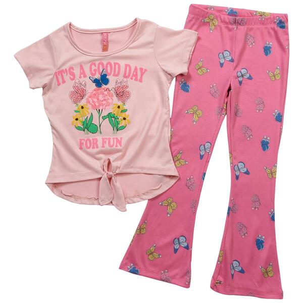 Girls &#40;7-16&#41; Dream Star It''s a Good Day Tee & Butterfly Pants Set - image 
