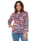 Womens Hasting & Smith 3/4 Sleeve Floral Henley Blouse - image 2