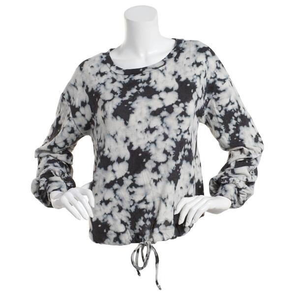 Womens Cure Brushed Hacci Tie Dye Crew Neck Top w/Tie Waist - image 