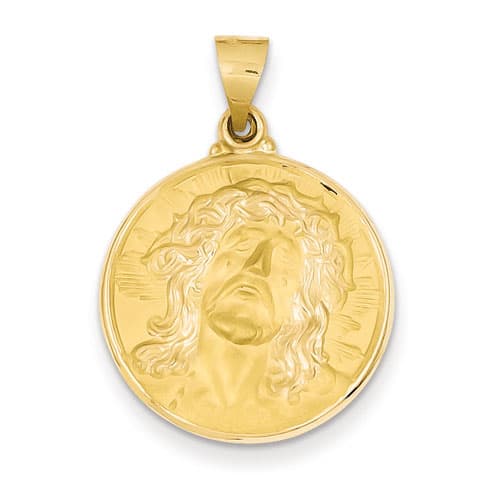 Unisex Gold Classics&#40;tm&#41; 14kt. Face of Jesus Medal Pendant - image 