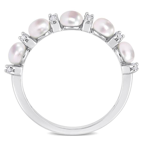 Gemstone Classics&#8482; Pearl & Topaz Semi-Eternity Ring