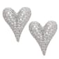Fine Silver Plated CZ Elongated Heart Stud Earrings - image 1