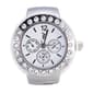 Womens Silver-Tone White Chronograph Dial Ring Watch - RWCHRBV-02 - image 1