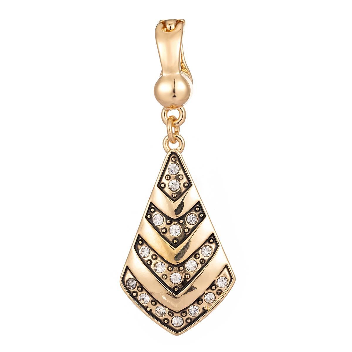 Wearable Art Gold-Tone Trendy Pyramid Enhancer Pendant