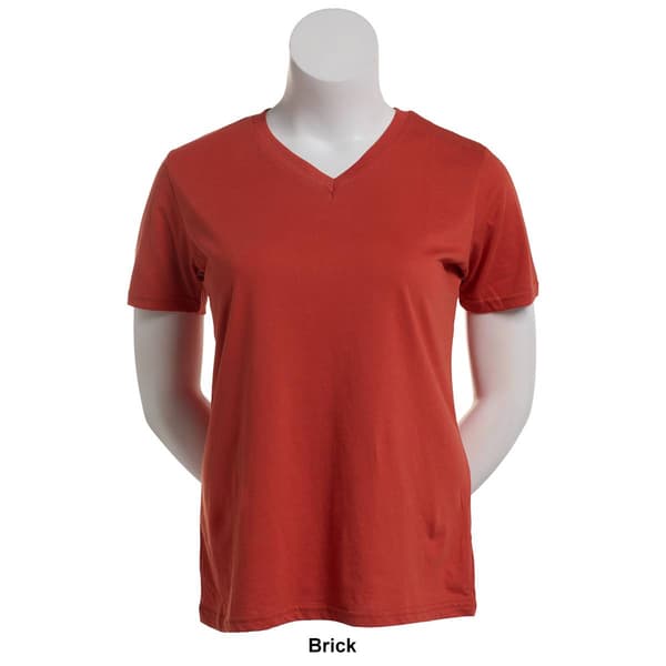 Womens Starting Point Straight Hem Short Sleeve V-Neck T-Shirt
