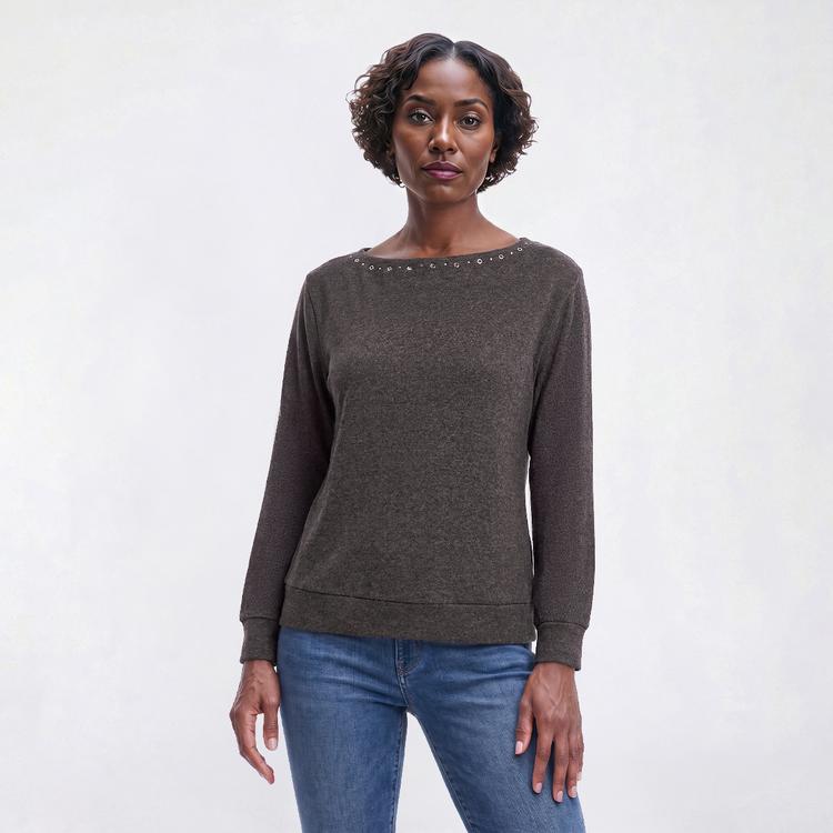 Womens BB Dakota Long Sleeve Solid Grommet Blouse