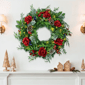 Puleo International 26in. Pre-Lit LED Rose Adorned Wreath - image 2