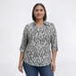 Plus Size Emily Daniels Split Neck Abstract Jacquard Blouse - image 1