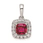 Pure Fire 14kt. White Gold Ruby Halo Pendant - image 5
