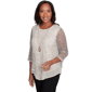 Petite Alfred Dunner Natural Instinct Popcorn Mesh Blouse - image 3