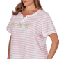 Plus Size Hearts of Palm Bloom Service Tropical Stripe Blouse - image 5