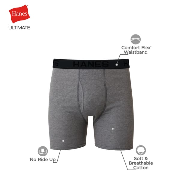 Mens Hanes Ultimate&#174; 5pk. Boxer Briefs - Black/Grey
