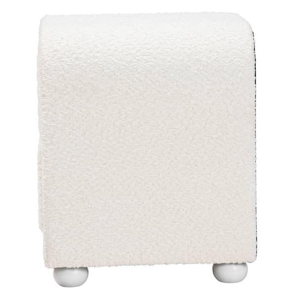 Baxton Studio Bonilla Teddy-Bear Fabric 2-Drawer Nightstand