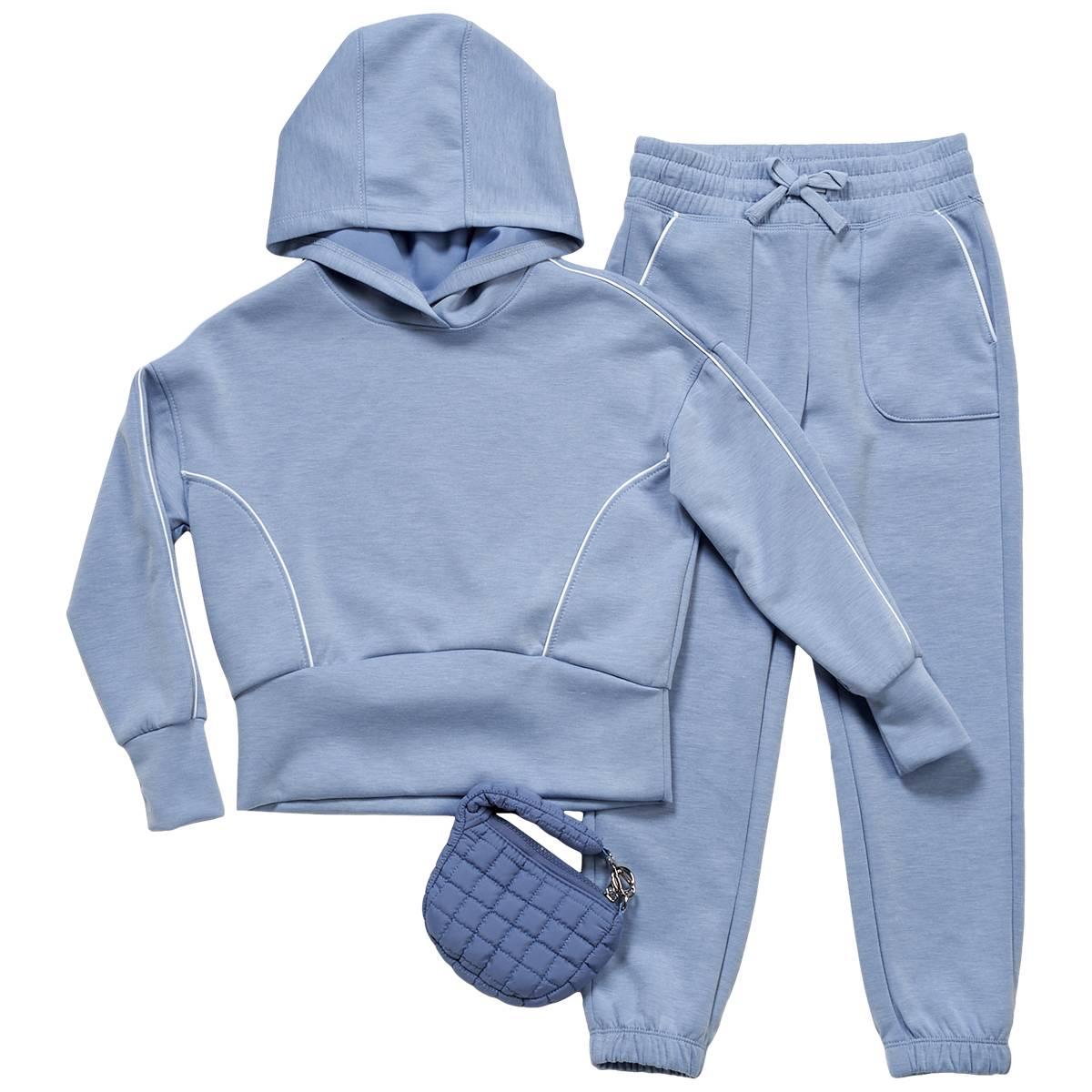 Girls (7-14) 90 Degree(R) by Reflex 3pc. Hoodie & Joggers w/ Bag