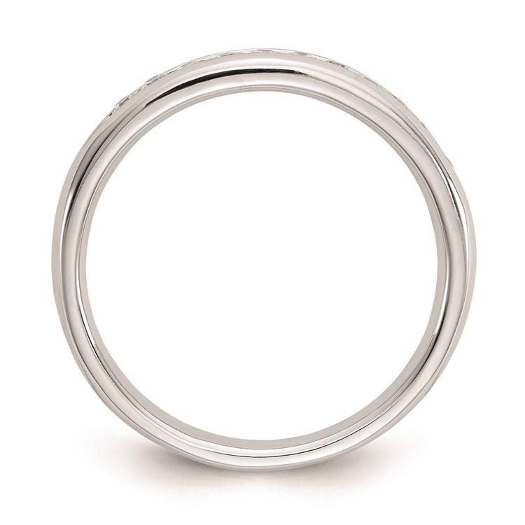 Pure Fire 14kt. White Gold Lab Grown 11-Stone Channel Band