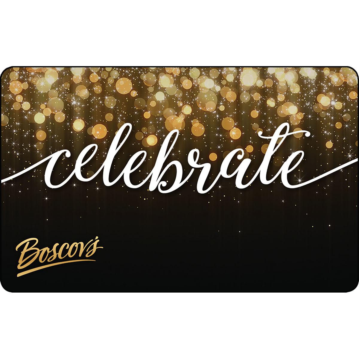 Boscov’s Celebrate Gold Glitter Gift Card