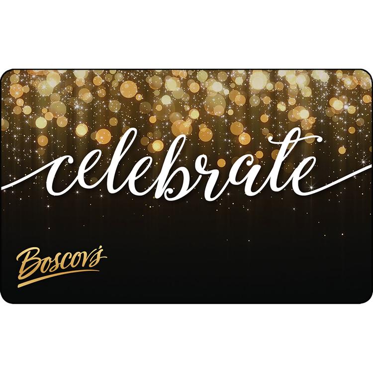 Boscov's Celebrate Gold Glitter Gift Card