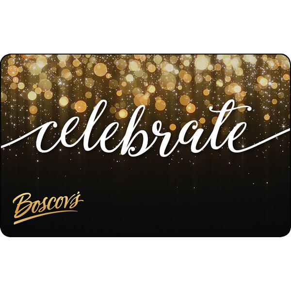 Boscov&#39;s Celebrate Gold Glitter Gift Card - image 
