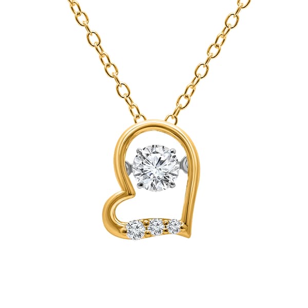 Nova Star(R) Gold over Silver Lab Grown Diamond Heart Pendant