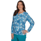 Petite Hearts of Palm Autumn Breeze 3/4 Sleeve Confetti Blouse - image 3