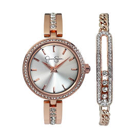 Jessica Simpson Rose Gold/Silver Watch/Bracelet-JSB8007RG