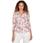 Petites Emaline Key Items 3/4 Sleeve V-Neck Paisley Print Top - image 1