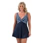 Womens Dolfin&#40;R&#41; Aquashape Nautical Wrap-Front Swimdress - image 1