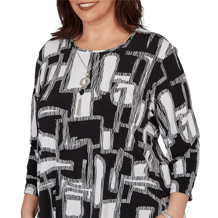 Plus Size Alfred Dunner Classics Geometric Abstract Blouse