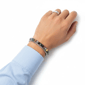 Mens Iron Saints Silver Layered Popcorn Chain & Bead Bracelet - image 3