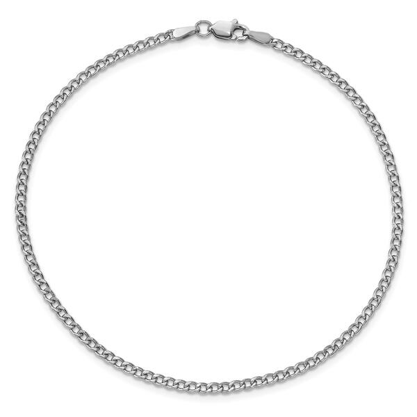 Gold Classics&#40;tm&#41; 2.5mm. White Gold Semi Solid Curb Anklet - image 