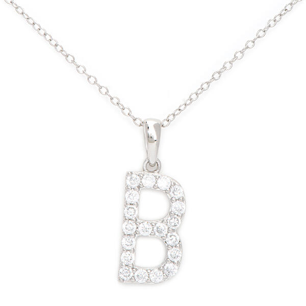 Gianni Argento Silver Initial Pendant Necklace - B - image 