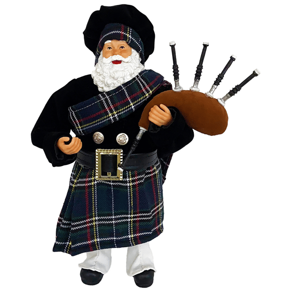 Santa''s Workshop 12in. Irish Bagpiper Santa