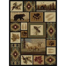 Tayse Nature Northern Wildlife Area Rug - Brown/Multi