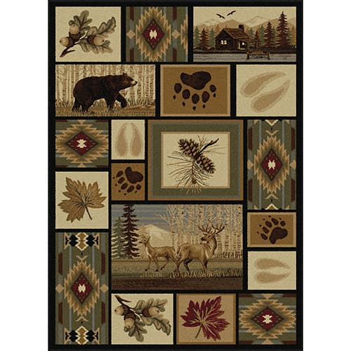 Tayse Nature Northern Wildlife Area Rug - Brown/Multi - image 