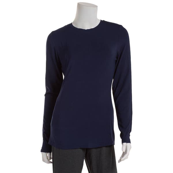 Womens Cuddl Duds Softwear Long Sleeve Stretch Crew Neck Tee - image 
