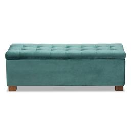 Baxton Studio Roanoke Grid Tufted Storage Ottoman Bench