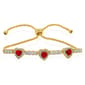 Lab Grown Ruby Triple Halo Heart Adjustable Bracelet - image 1