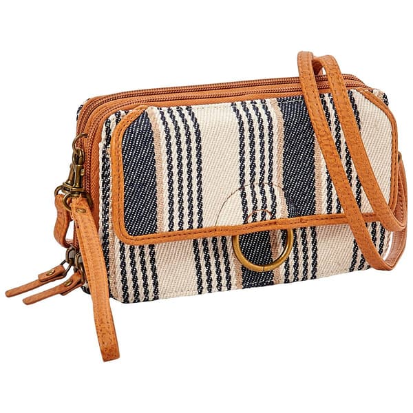 Womens Bueno Striped Canvas Crossbody Wallet
