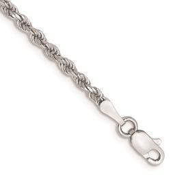 Gold Classics(tm) 2.25mm. 14k White Diamond Cut Rope Bracelet