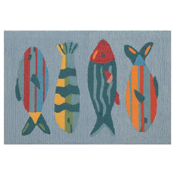 Liora Manne Frontporch Fishes Rectangular Accent Rug - image 