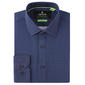 Mens Tom Baine Slim Fit Performance Navy Plaid Dress Shirt - image 1
