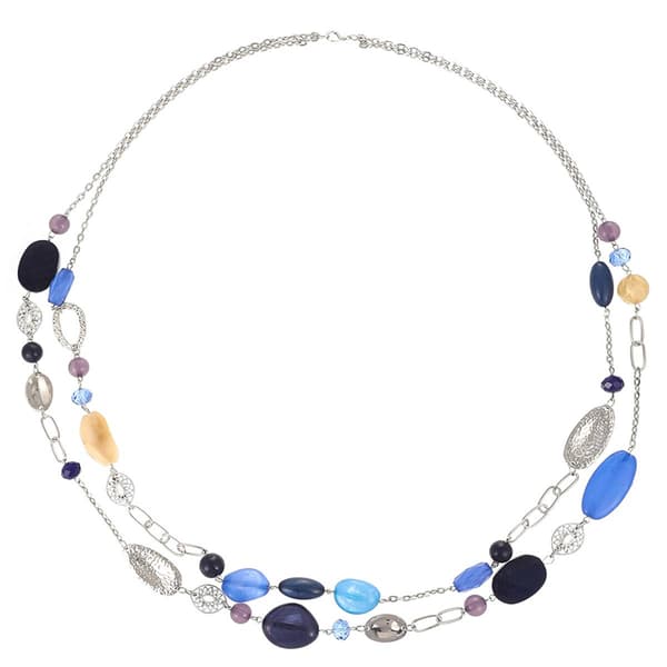 Ashley Cooper&#40;tm&#41; 2 Row Beaded Station Chain Necklace - image 