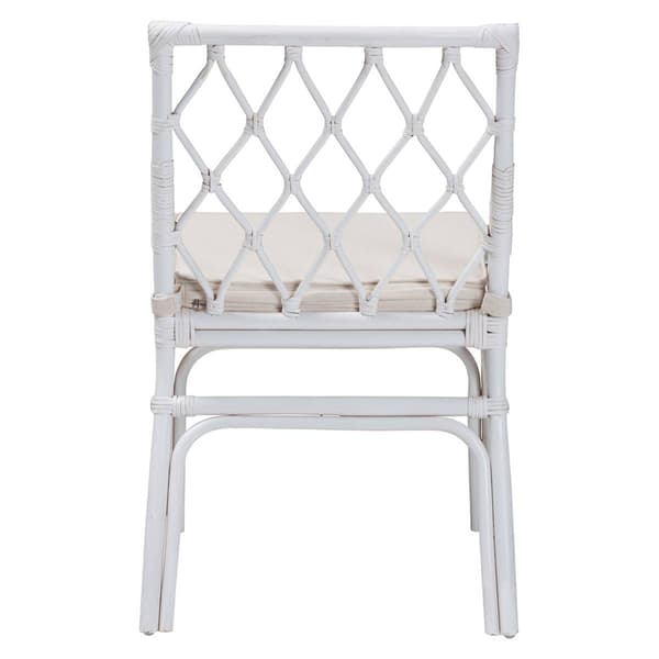 bali & pari Carwyn Bohemian White Rattan Dining Chair