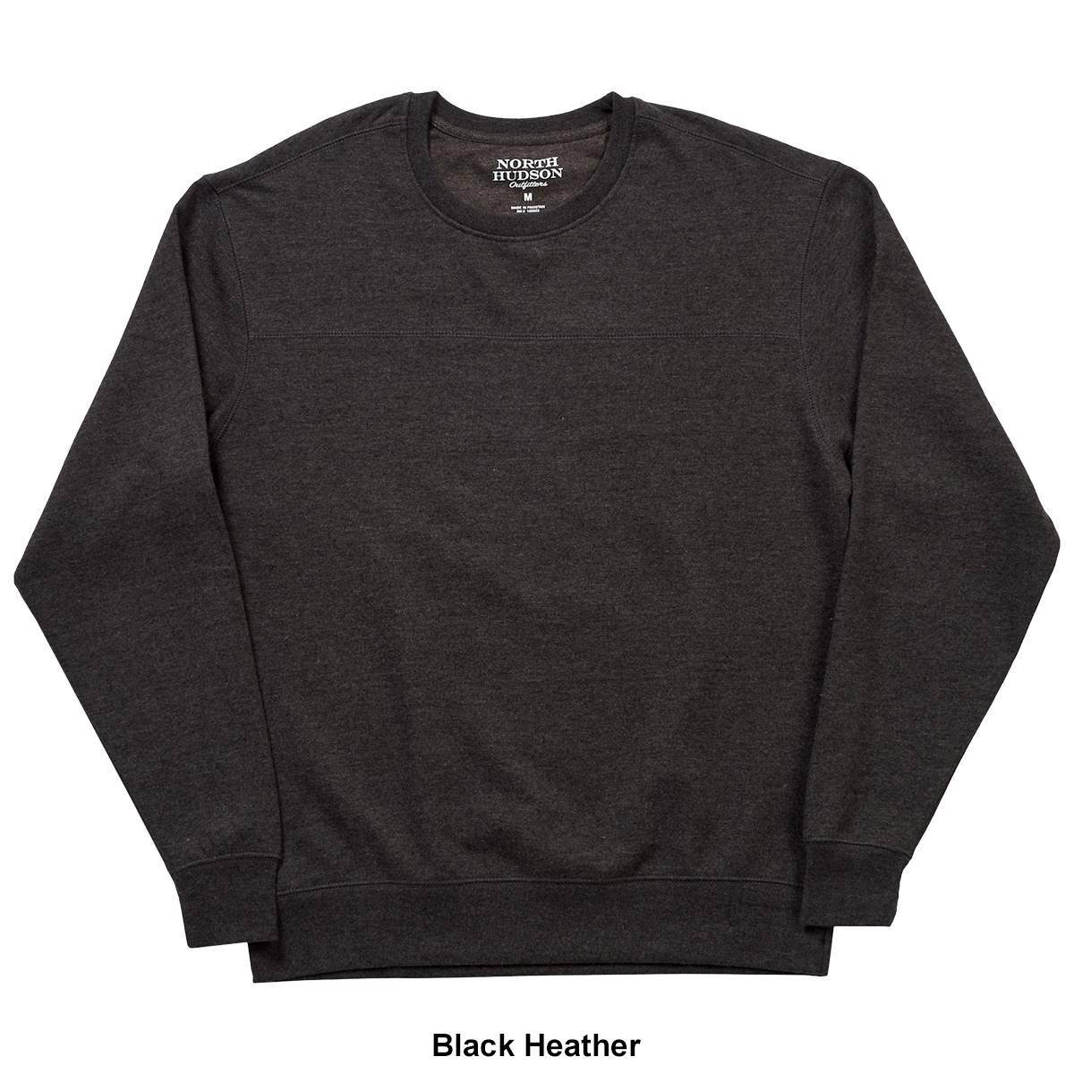 Mens North Hudson Suede Crew Neck Pieced Chest Sweatshirt