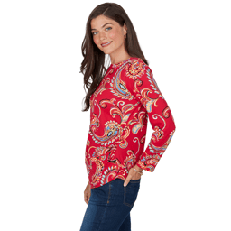 Womens Ruby Rd. Mysterious Romance Whimsical Paisley Tee