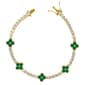 Gianni Argento Lab Grown Emerald Clover Tennis Bracelet - image 1
