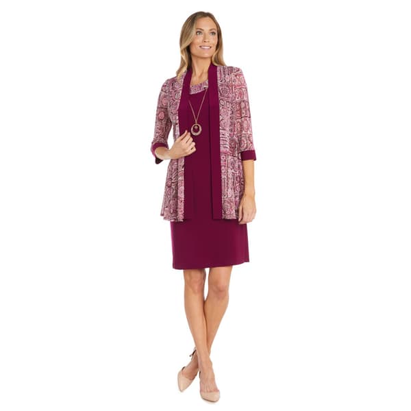Womens R&M Richards Puff Print Jacket Dress - image 