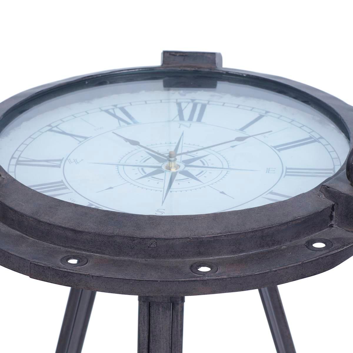 9th & Pike® Black Metal Industrial Accent Table