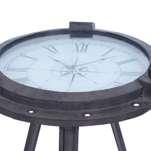 9th & Pike® Black Metal Industrial Accent Table