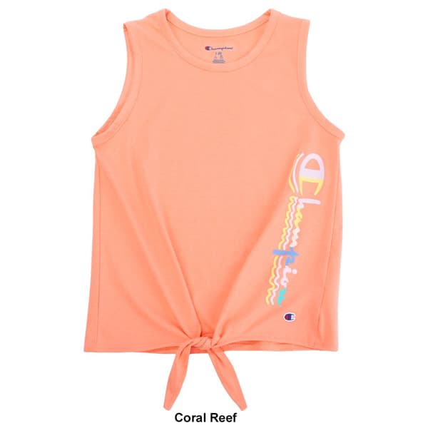 Girls (7-16) Champion® Logo Tie Front Tank Top
